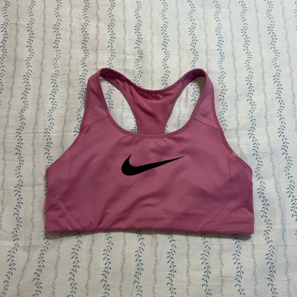 Nike Pink and Black Sports Bra Racerback Design